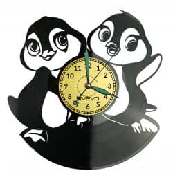 Pingwin Zegar Ścienny Płyta Winylowa Nowoczesny Dekoracyjny Na Prezent Urodziny