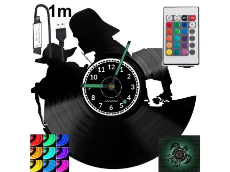 Yoda Darth Vader Zegar Ścienny Podświetlany LED RGB Na Pilota Płyta Winylowa Nowoczesny Dekoracyjny Na Prezent Urodziny