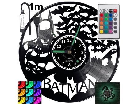 Batman Zegar Ścienny Podświetlany LED RGB Na Pilota Płyta Winylowa Nowoczesny Dekoracyjny Na Prezent Urodziny