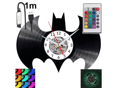 Batman Zegar Ścienny Podświetlany LED RGB Na Pilota Płyta Winylowa Nowoczesny Dekoracyjny Na Prezent Urodziny