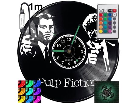 Pulp Fiction Zegar Ścienny Podświetlany LED RGB Na Pilota Płyta Winylowa Nowoczesny Dekoracyjny Na Prezent Urodziny