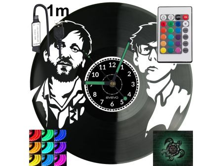 Black Keys Zegar Ścienny Podświetlany LED RGB Na Pilota Płyta Winylowa Nowoczesny Dekoracyjny Na Prezent