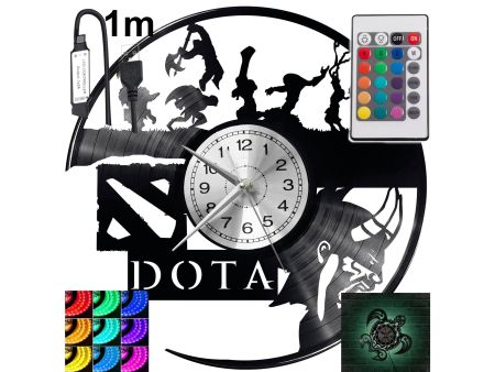 Dota2 Zegar Ścienny Podświetlany LED RGB Na Pilota Płyta Winylowa Nowoczesny Dekoracyjny Na Prezent