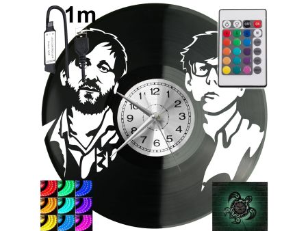 Black Keys Zegar Ścienny Podświetlany LED RGB Na Pilota Płyta Winylowa Nowoczesny Dekoracyjny Na Prezent