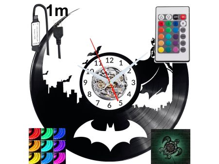 BATMAN Zegar Ścienny Podświetlany LED RGB Na Pilota Płyta Winylowa Nowoczesny Dekoracyjny Na Prezent