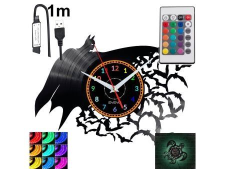 BATMAN Zegar Ścienny Podświetlany LED RGB Na Pilota Płyta Winylowa Nowoczesny Dekoracyjny Na Prezent