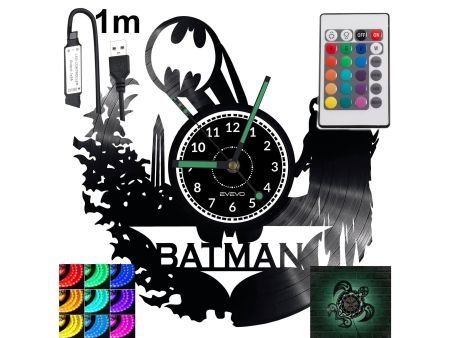BATMAN Zegar Ścienny Podświetlany LED RGB Na Pilota Płyta Winylowa Nowoczesny Dekoracyjny Na Prezent