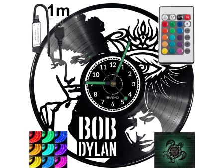 BOB DYLAN Zegar Ścienny Podświetlany LED RGB Na Pilota Płyta Winylowa Nowoczesny Dekoracyjny Na Prezent