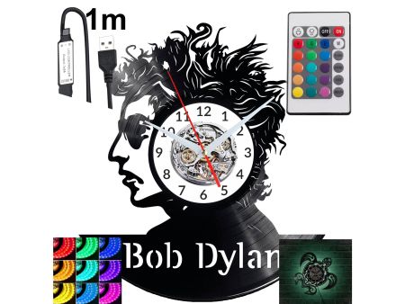 BOB DYLAN Zegar Ścienny Podświetlany LED RGB Na Pilota Płyta Winylowa Nowoczesny Dekoracyjny Na Prezent