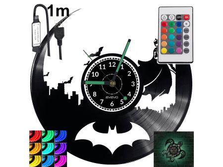 BATMAN Zegar Ścienny Podświetlany LED RGB Na Pilota Płyta Winylowa Nowoczesny Dekoracyjny Na Prezent