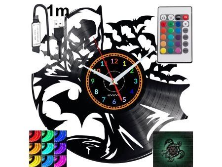 BATMAN Zegar Ścienny Podświetlany LED RGB Na Pilota Płyta Winylowa Nowoczesny Dekoracyjny Na Prezent