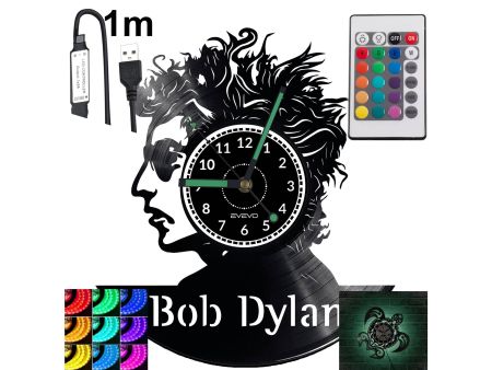 BOB DYLAN Zegar Ścienny Podświetlany LED RGB Na Pilota Płyta Winylowa Nowoczesny Dekoracyjny Na Prezent