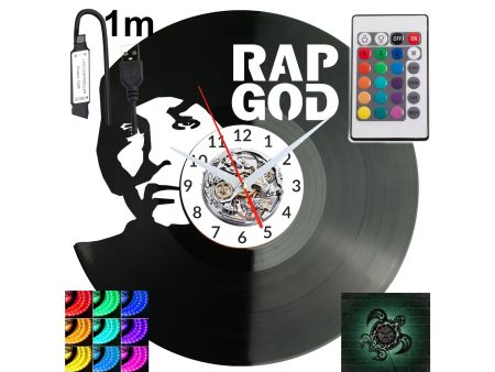 Rap Zespół Muzyczy  Zegar Ścienny Podświetlany LED RGB Na Pilota Płyta Winylowa Nowoczesny Dekoracyjny Na Prezent