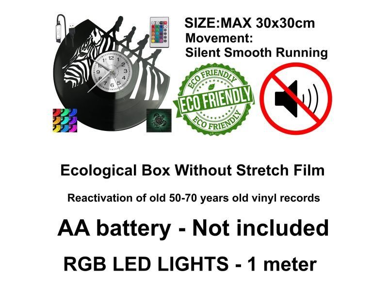  Saint Tropez Zegar Ścienny Podświetlany LED RGB Na Pilota Płyta Winylowa Nowoczesny Dekoracyjny Na Prezent