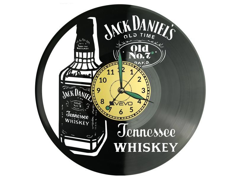 WHISKEY JACK DANIEL'S ZEGAR ŚCIENNY PŁYTA WINYLOWA PREZENT UPOMINEK URODZINY DLA NIEJ DLA NIEGO EVEVO EVEVO.PL W3447