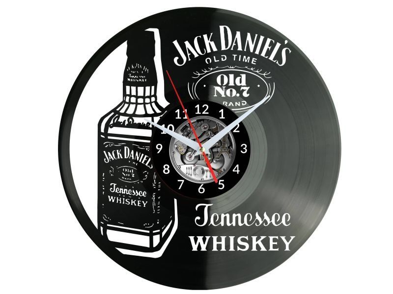 WHISKEY JACK DANIEL'S ZEGAR ŚCIENNY PŁYTA WINYLOWA PREZENT UPOMINEK URODZINY DLA NIEJ DLA NIEGO EVEVO EVEVO.PL W3447