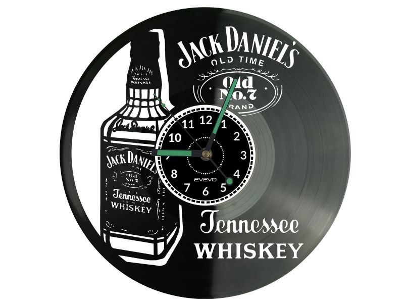 WHISKEY JACK DANIEL'S ZEGAR ŚCIENNY PŁYTA WINYLOWA PREZENT UPOMINEK URODZINY DLA NIEJ DLA NIEGO EVEVO EVEVO.PL W3447