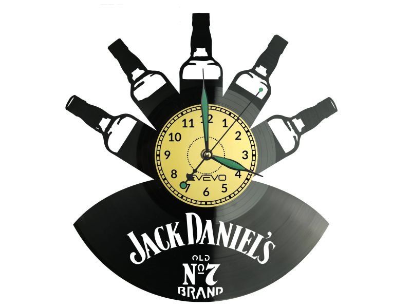 WHISKY JACK DANIELS ZEGAR ŚCIENNY PŁYTA WINYLOWA PREZENT UPOMINEK URODZINY DLA NIEJ DLA NIEGO EVEVO EVEVO.PL W3450