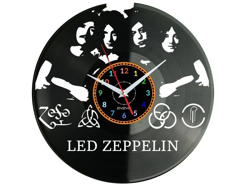 LED ZEPPELIN ZEGAR ŚCIENNY PŁYTA WINYLOWA PREZENT UPOMINEK URODZINY DLA NIEJ DLA NIEGO EVEVO EVEVO.PL W3457