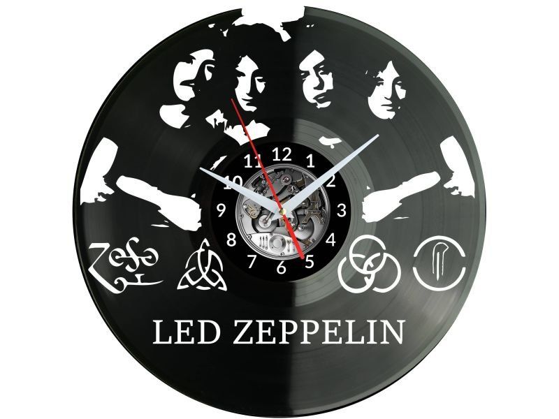 LED ZEPPELIN ZEGAR ŚCIENNY PŁYTA WINYLOWA PREZENT UPOMINEK URODZINY DLA NIEJ DLA NIEGO EVEVO EVEVO.PL W3457