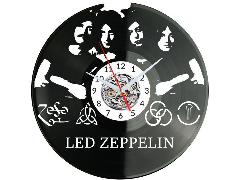 LED ZEPPELIN ZEGAR ŚCIENNY PŁYTA WINYLOWA PREZENT UPOMINEK URODZINY DLA NIEJ DLA NIEGO EVEVO EVEVO.PL W3457