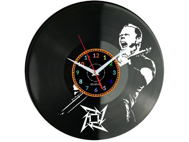 METALLICA ZESPÓŁ MUZYCZNY ZEGAR ŚCIENNY DEKORACYJNY NOWOCZESNY PŁYTA WINYLOWA WINYL NA PREZENT EVEVO EVEVO.PL W3466