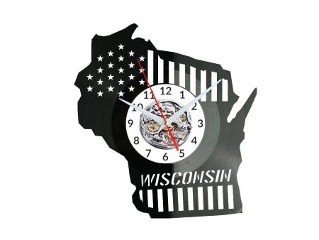 Wisconsin Zegar Ścienny Płyta Winylowa Nowoczesny Dekoracyjny Na Prezent Urodziny W2758