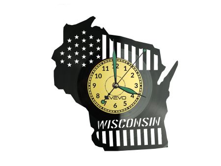 Wisconsin Zegar Ścienny Płyta Winylowa Nowoczesny Dekoracyjny Na Prezent Urodziny W2758