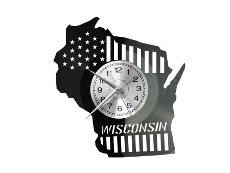 Wisconsin Zegar Ścienny Płyta Winylowa Nowoczesny Dekoracyjny Na Prezent Urodziny W2758