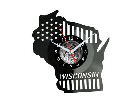 Wisconsin Zegar Ścienny Płyta Winylowa Nowoczesny Dekoracyjny Na Prezent Urodziny W2758S