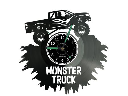 Monster Truck Zegar Ścienny Płyta Winylowa Nowoczesny Dekoracyjny Na Prezent Urodziny W2810