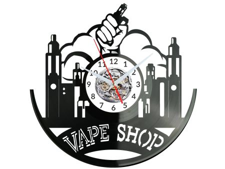 Vape Shop Zegar Ścienny Płyta Winylowa Nowoczesny Dekoracyjny Na Prezent Urodziny W2897