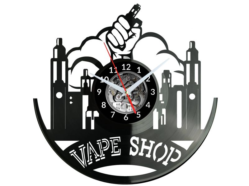 Vape Shop Zegar Ścienny Płyta Winylowa Nowoczesny Dekoracyjny Na Prezent Urodziny W2897S