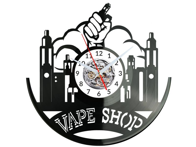 Vape Shop Zegar Ścienny Płyta Winylowa Nowoczesny Dekoracyjny Na Prezent Urodziny W2897S