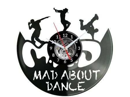 Mad About Dance Zegar Ścienny Płyta Winylowa Nowoczesny Dekoracyjny Na Prezent Urodziny W2863