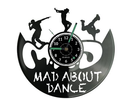 Mad About Dance Zegar Ścienny Płyta Winylowa Nowoczesny Dekoracyjny Na Prezent Urodziny W2863