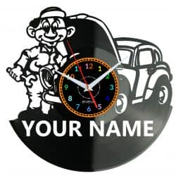 Serwis Samochodowy Twoja Nazwa Zegar Ścienny Płyta Winylowa Nowoczesny Dekoracyjny Na Prezent Urodziny W2919