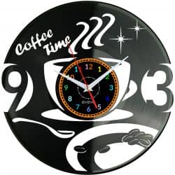 Coffee Time Zegar Ścienny Płyta Winylowa Nowoczesny Dekoracyjny Na Prezent Urodziny W2920