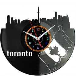  Toronto City Zegar Ścienny Płyta Winylowa Nowoczesny Dekoracyjny Na Prezent Urodziny W2942