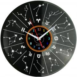 Znaki Zodiaku Zegar Ścienny Płyta Winylowa Nowoczesny Dekoracyjny Na Prezent Urodziny W2966