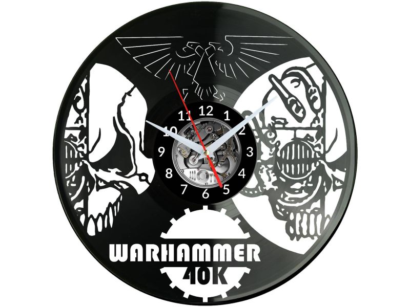 Warhammer Zegar Ścienny Płyta Winylowa Nowoczesny Dekoracyjny Na Prezent Urodziny W2969