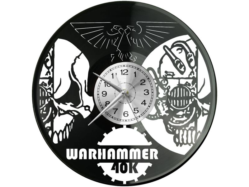 Warhammer Zegar Ścienny Płyta Winylowa Nowoczesny Dekoracyjny Na Prezent Urodziny W2969