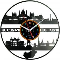 Budapest Hungary Zegar Ścienny Płyta Winylowa Nowoczesny Dekoracyjny Na Prezent Urodziny W2980