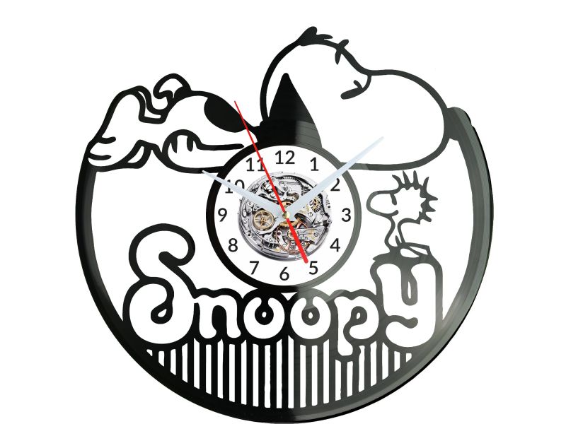 Snoopy Zegar Ścienny Płyta Winylowa Nowoczesny Dekoracyjny Na Prezent Urodziny W2986