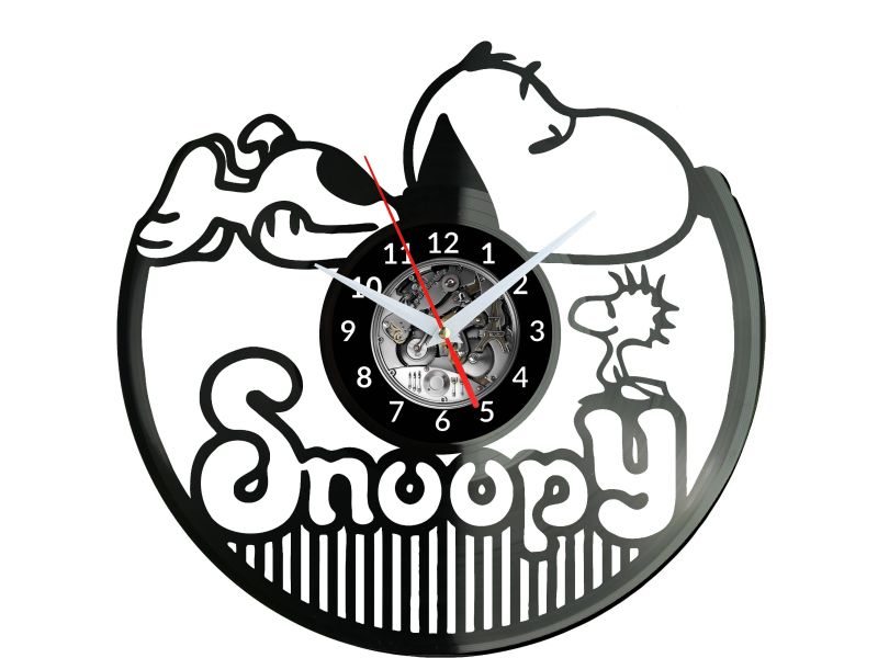 Snoopy Zegar Ścienny Płyta Winylowa Nowoczesny Dekoracyjny Na Prezent Urodziny W2986