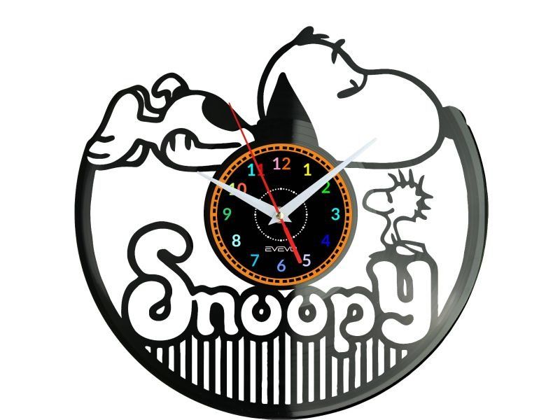Snoopy Zegar Ścienny Płyta Winylowa Nowoczesny Dekoracyjny Na Prezent Urodziny W2986