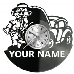 Serwis Samochodowy Twoja Nazwa Zegar Ścienny Płyta Winylowa Nowoczesny Dekoracyjny Na Prezent Urodziny W2919S