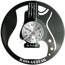 Bass Guitar Music Zegar Ścienny Płyta Winylowa Nowoczesny Dekoracyjny Na Prezent Urodziny W2921S