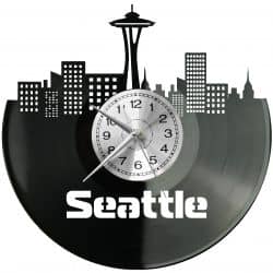  Seattle Zegar Ścienny Płyta Winylowa Nowoczesny Dekoracyjny Na Prezent Urodziny W2927S