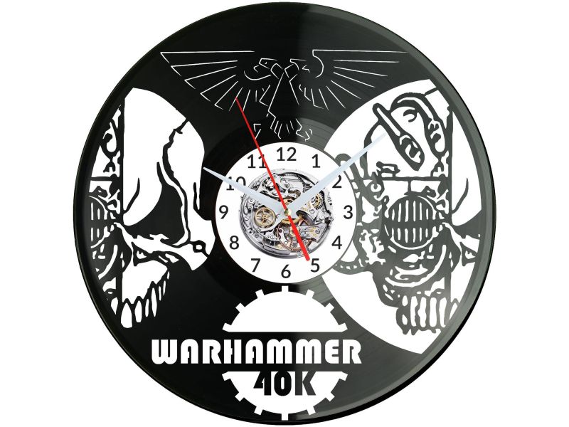 Warhammer Zegar Ścienny Płyta Winylowa Nowoczesny Dekoracyjny Na Prezent Urodziny W2969S